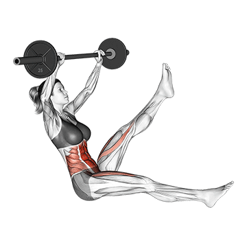 barbell sitted alternate leg raise female