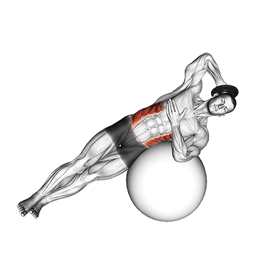 weighted side bend on stability ball
