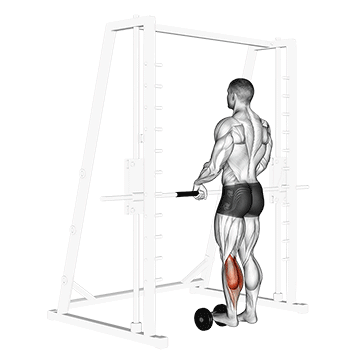 single leg calf raise on a dumbbell