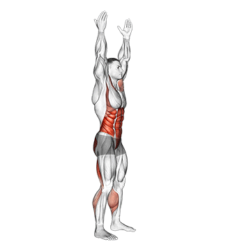 arms apart circular toe touch male