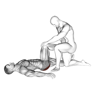 assisted lying glutes stretch