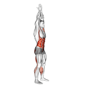 hands clasped circular toe touch male