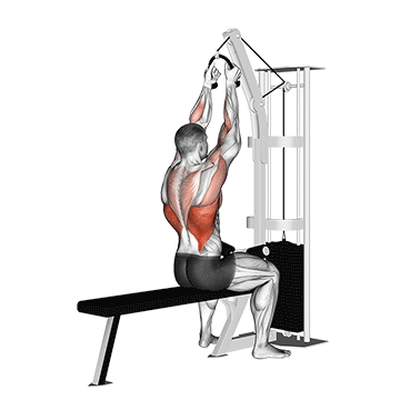 cable lateral pulldown with rope attachment