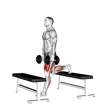 dumbbell step up split squat