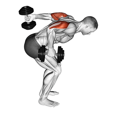 dumbbell standing alternating tricep kickback
